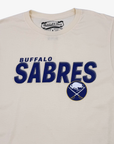 Mitchell & Ness Buffalo Sabres Team Logo Stitch Cream T-Shirt