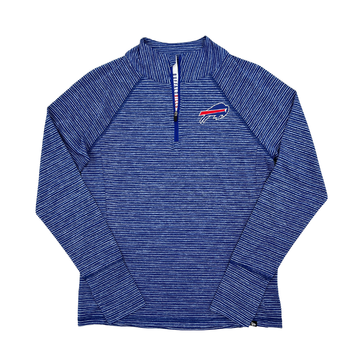 Buffalo Bills New Era Women's Color Block Raglan Quarter-Zip Hoodie -  Heathered Gray/Royal