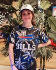 Buffalo Bills Floral Palm Rash Guard Short Sleeve Shirt