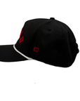 Black Red Black Performance Rope "Buffalo" Hat
