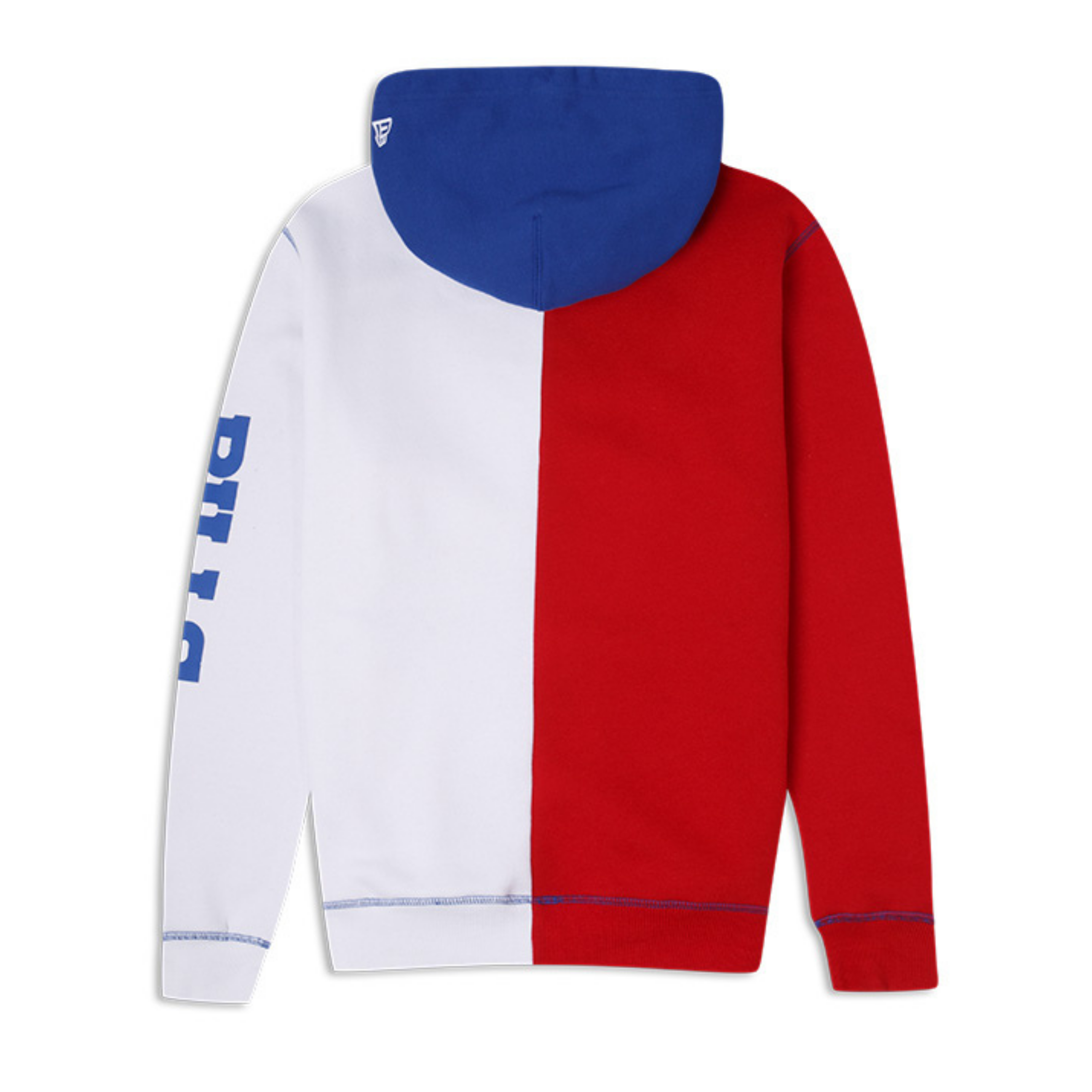 Half red half white hoodie hot sale