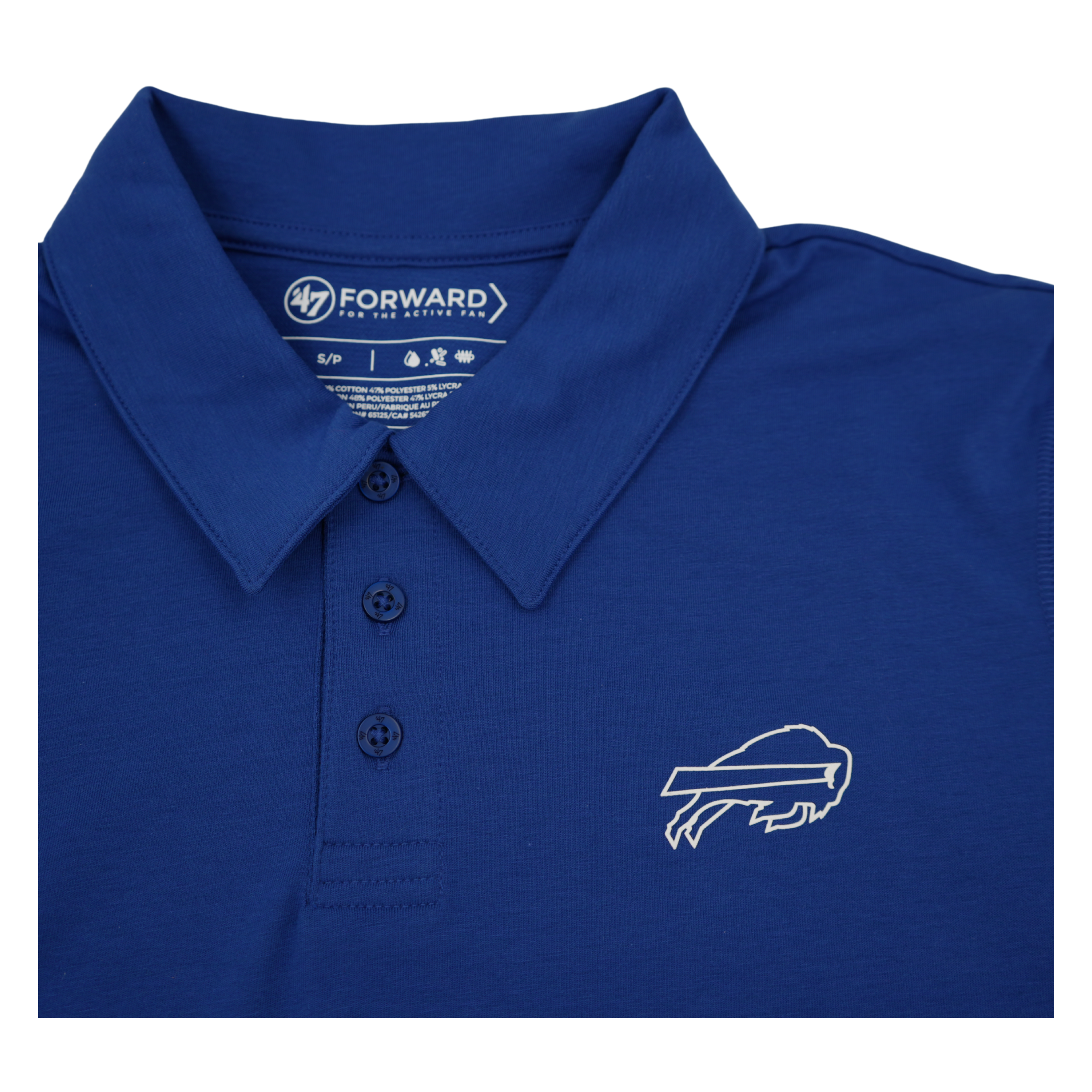 47 Brand Buffalo Bills Primary Logo Royal Blue Polo | The BFLO Store