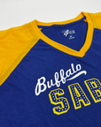 Women's Buffalo Sabres Royal & Gold Oversized T-Shirt