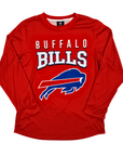 Buffalo Bills Wordmark With Big Logo Red Long Sleeve Shirt