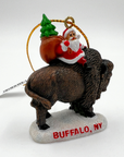Santa Riding a Bison Buffalo, NY Ornament