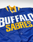 Buffalo Sabres Royal Satin Varsity Snap Up Starter Jacket