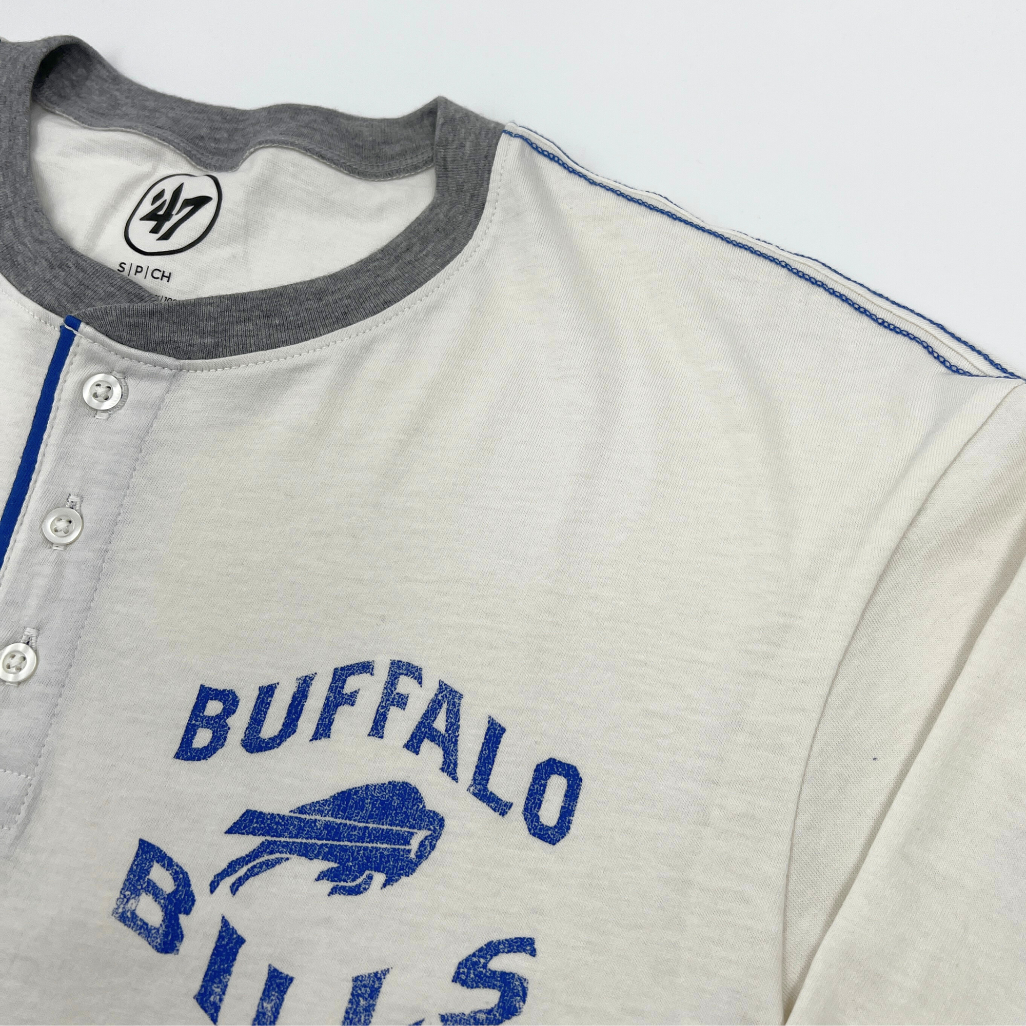 &#39;47 Brand Buffalo Bills Sandstone Henley Long Sleeve Shirt