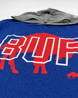 New Era Bills Royal Heather with Retro Logo Lightweight Short Sleeve Hoodie
