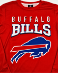 Buffalo Bills Wordmark With Big Logo Red Rash Guard Long Sleeve Shirt