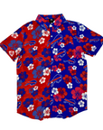 Buffalo Bills red and blue split Color Floral Button Up Shirt