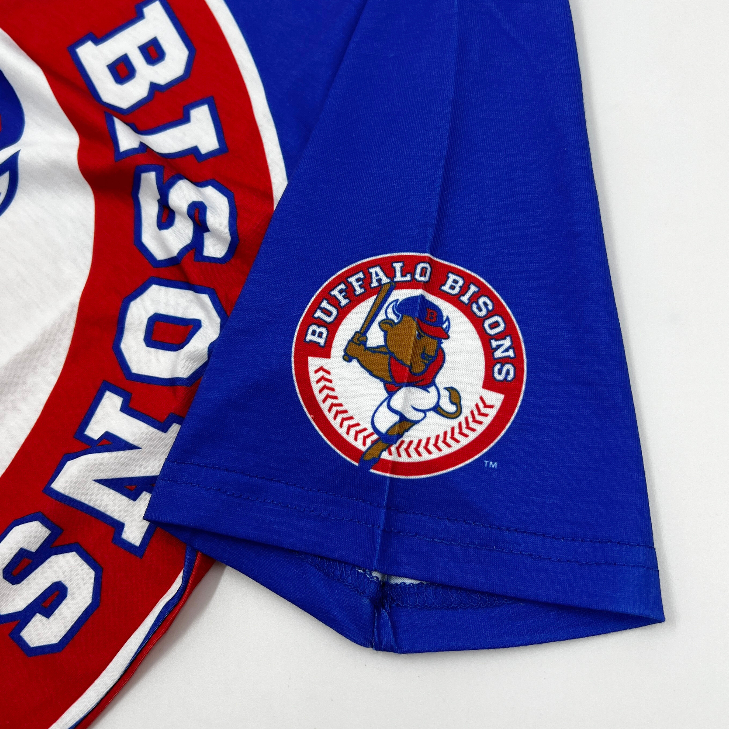Buffalo Bisons Big Logo Colorblock Short Sleeve Shirt | The BFLO Store Buffalo Bisons Big Logo Colorblock Short Sleeve Shirt | The BFLO Store