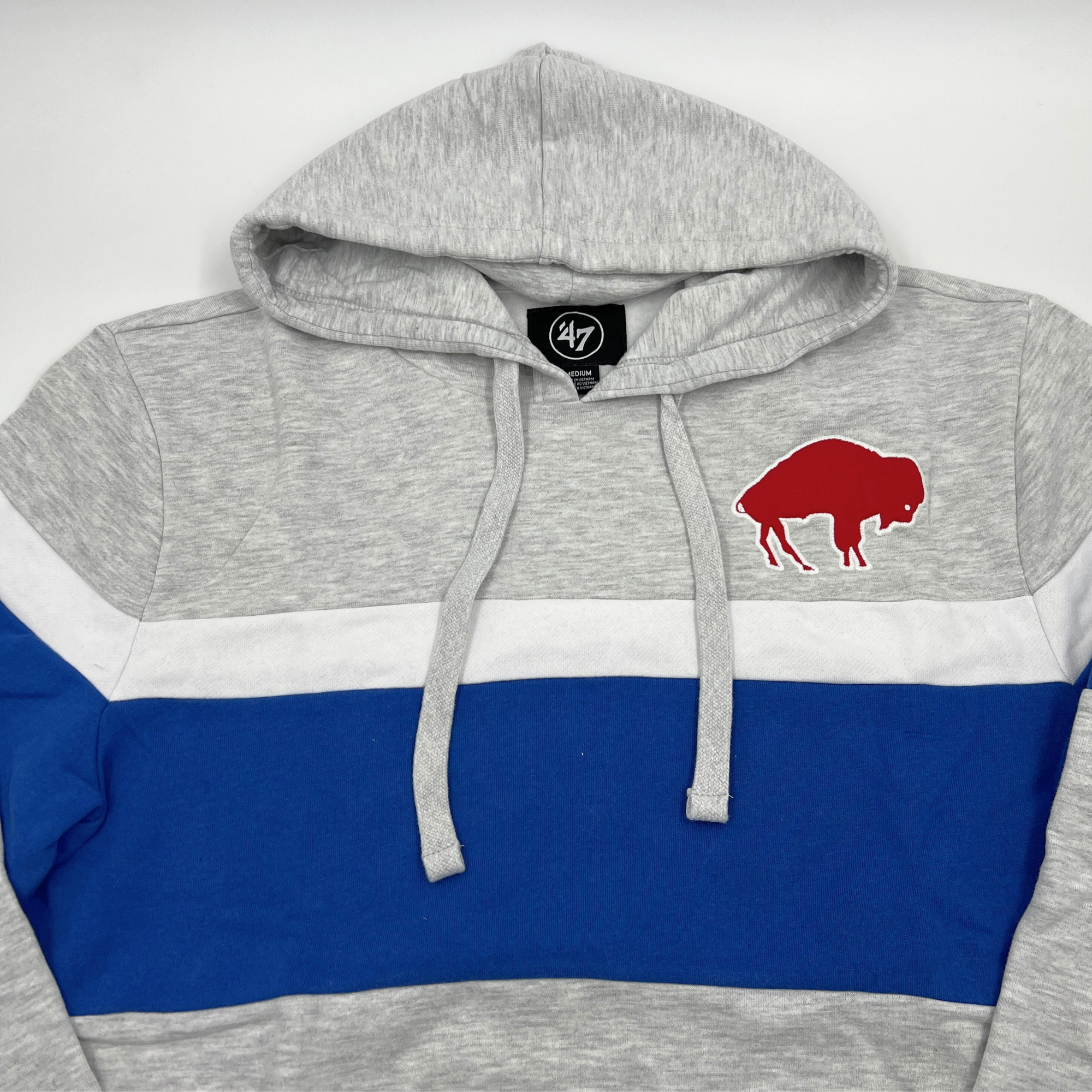 &#39;47 Brand Buffalo Bills Retro Logo Gray &amp; Blue Hoodie