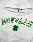 Women's Buffalo With Clover White Cropped Hoodie