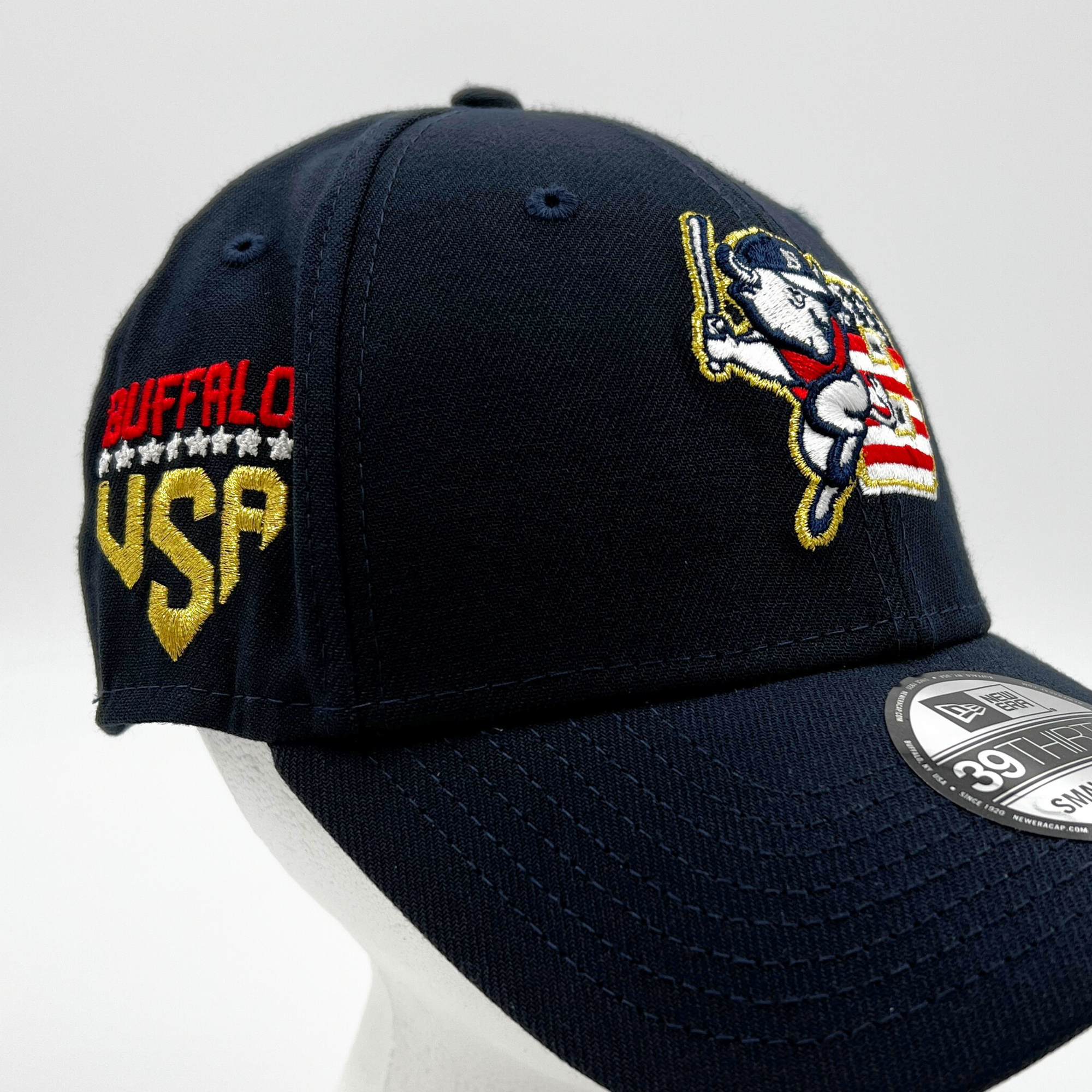 New Era Buffalo Bisons Stars &amp; Stripes Navy Stretch Fit Hat