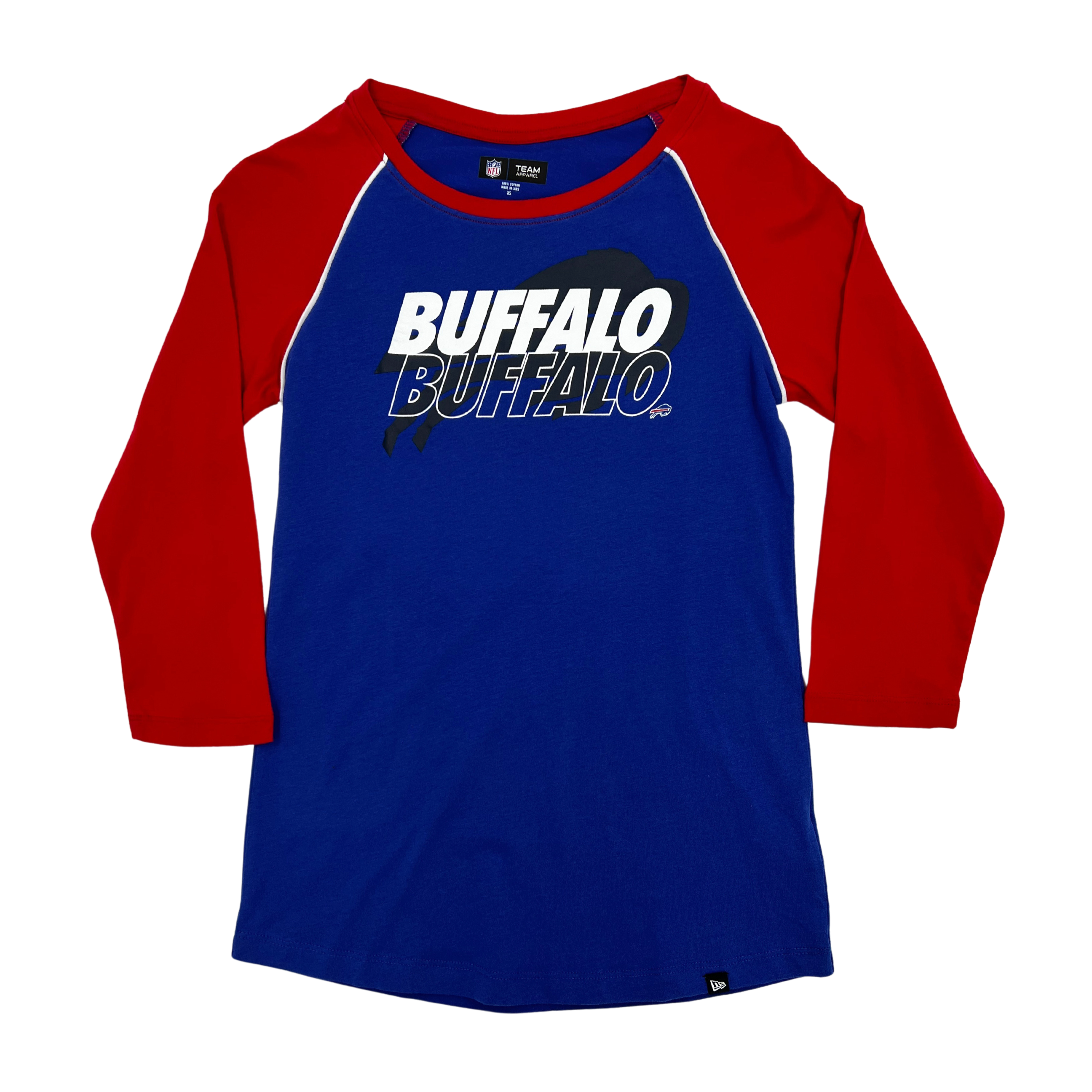 Women's New Era Bills Royal Red 3/4 Long Sleeve Shirt