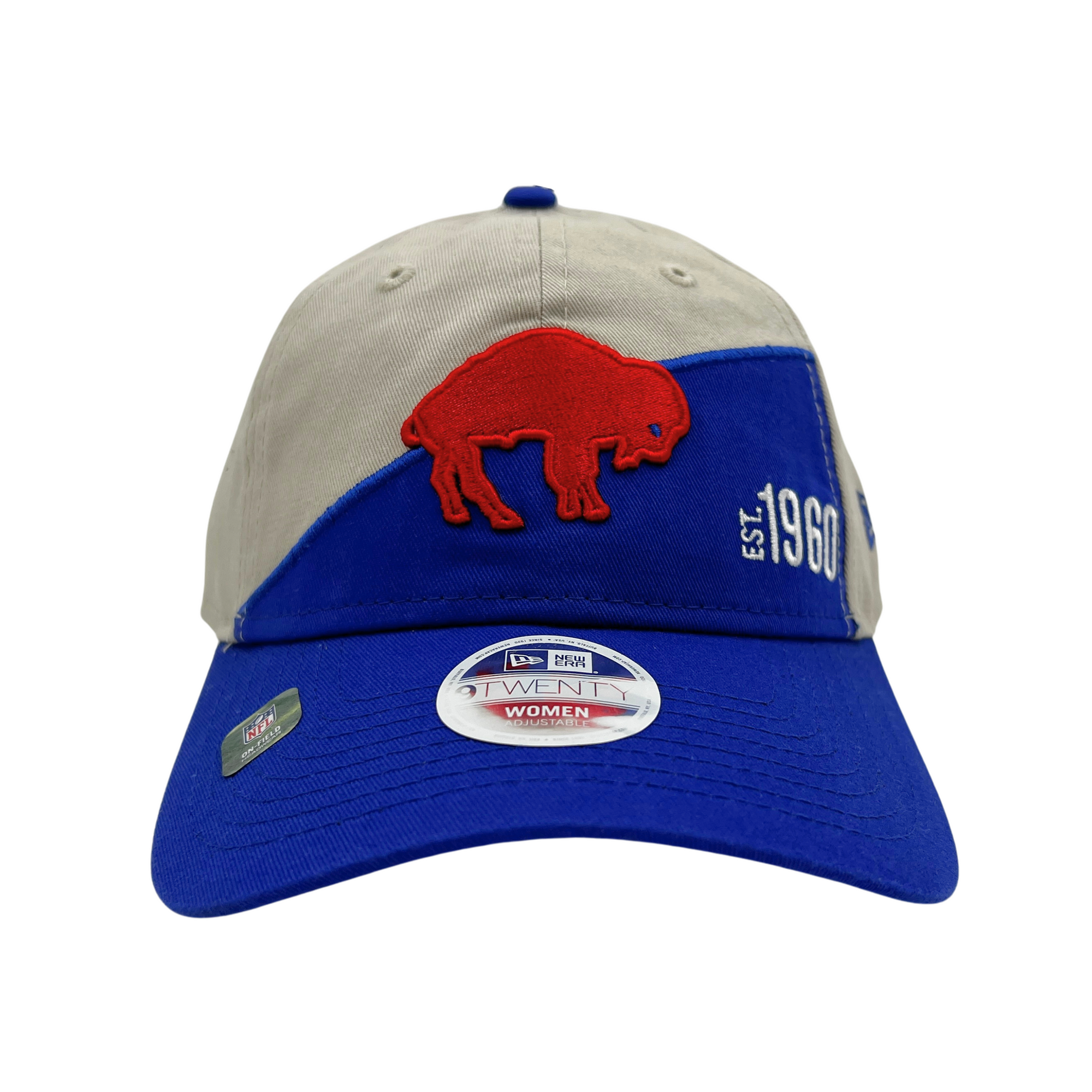 Women&#39;s Buffalo Bills Stone &amp; Royal With Retro Logo Adjustable Hat