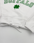 Women's Buffalo With Clover White Cropped Hoodie