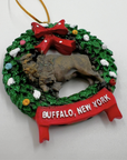 Bison in Wreath Buffalo, NY Holiday Ornament