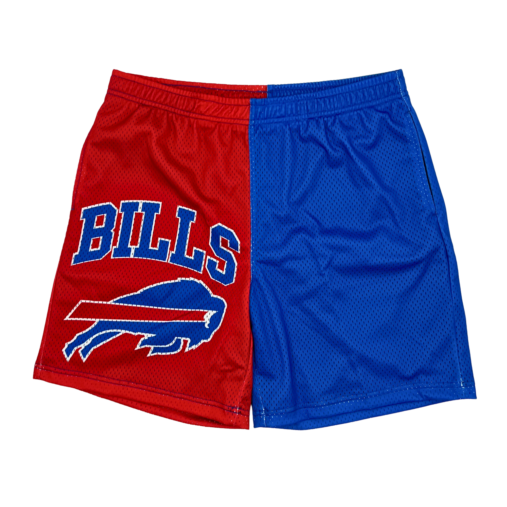 Buffalo Bills With Big Logo Split Color Mesh Shorts