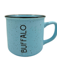 Pastel Blue Sparkled With Buffalo Wordmark Camper Mug