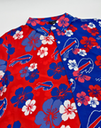 Buffalo Bills Split Color Floral Button Up Shirt