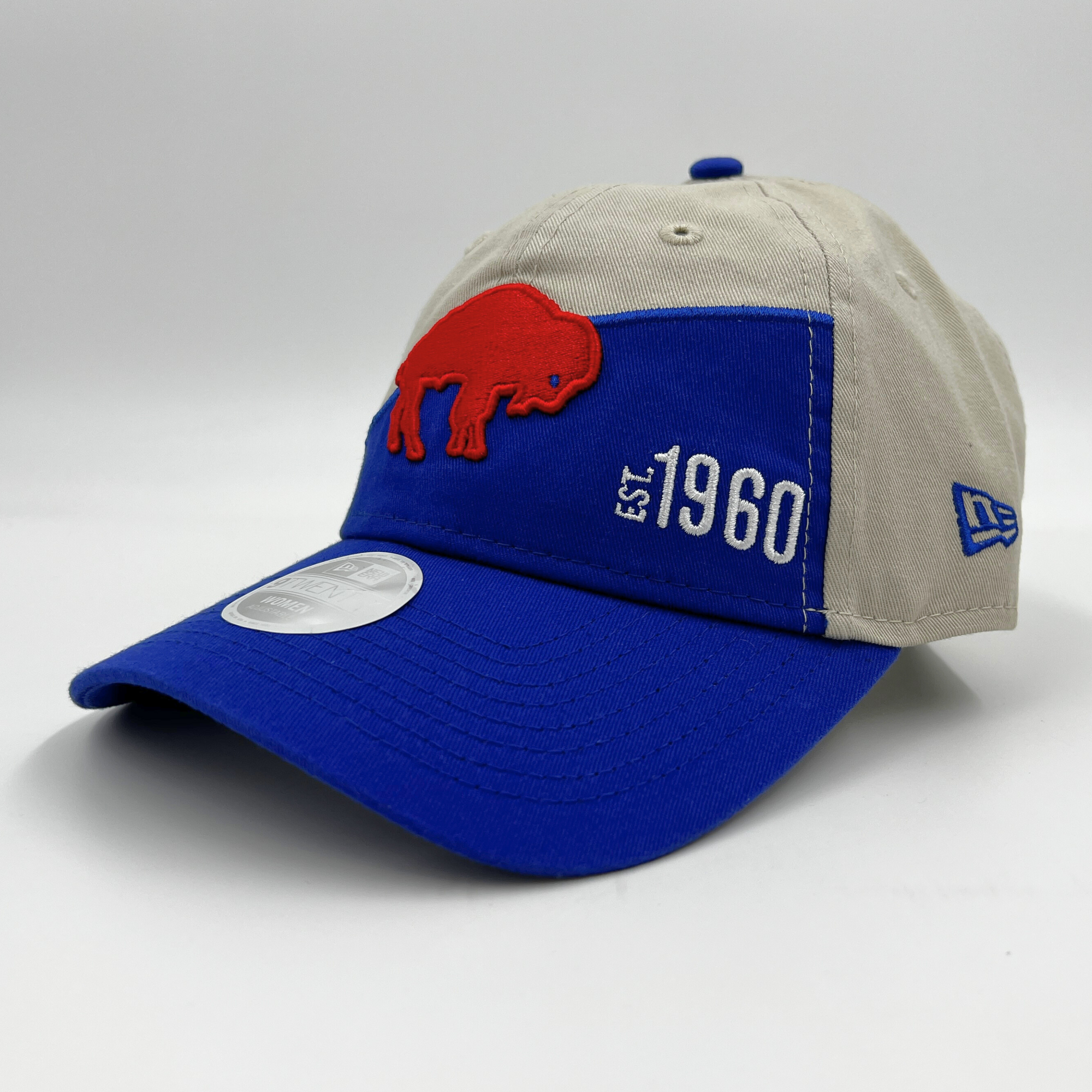 Women&#39;s Buffalo Bills Stone &amp; Royal With Retro Logo Adjustable Hat