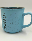 Pastel Blue Sparkled With Buffalo Wordmark Camper Mug