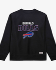 Mitchell & Ness Buffalo Bills Black Sketch Outline Crewneck