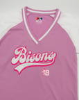Women's New Era Buffalo Bisons Glitter Pink & White V-Neck