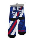 Buffalo Bills Josh Allen 17 Player Stripe For Bare Feet Men's Socks