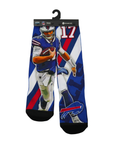 Buffalo Bills Josh Allen 17 Player Stripe For Bare Feet Men's Socks