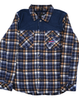 Buffalo Bills Quilted Thermal Lining Blue, White, & Brown Flannel Shacket