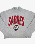 Sabres Heather Grey Goathead Red & Black Mockneck Sweater