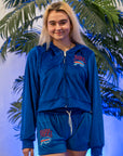 Women's Buffalo Bills Velour Cropped Zip-Up