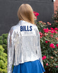 Women's Cuce Buffalo Bills Sequin Blazer With Fringe Detail