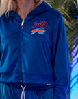 Women's Buffalo Bills Velour Cropped Zip-Up
