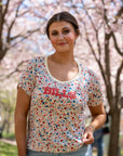 Women's New Era Buffalo Bills Floral Cropped T-Shirt