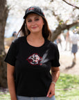 Women's New Era Sabres Floral Alternate Logo Black T-Shirt