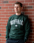Buffalo With Shamrock Dark Green Crewneck
