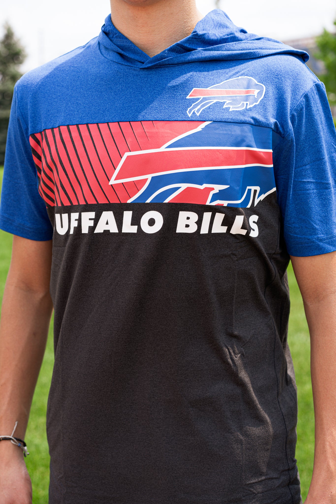 Buffalo Bills Royal & Black Active Short Sleeve Hoodie | The BFLO