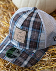 New Era 9FORTY Buffalo Bills Rustic Brown & Pale Blue Plaid M-Crown Snapback