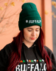 Buffalo With Shamrocks Green Beanie