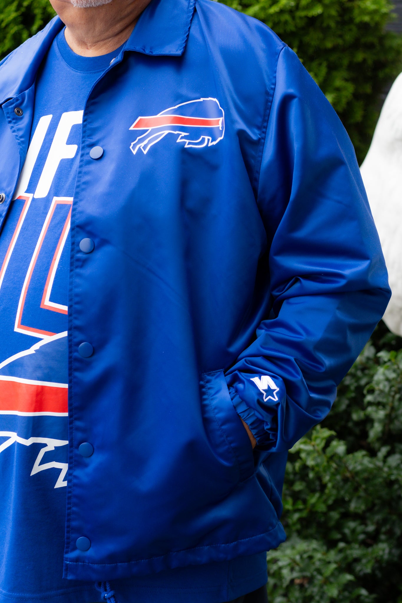 Buffalo Bills Option Route Snap Up Starter Coaches Jacket | The