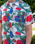 Buffalo Bills Primary Logo Floral Hibiscus Button Up