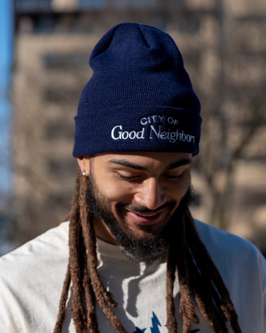 City Of Good Neighbors Navy Blue Knit Beanie | The BFLO Store