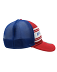 New Era 9FORTY Buffalo Bills Throwback Red Linear A-Frame Trucker Hat