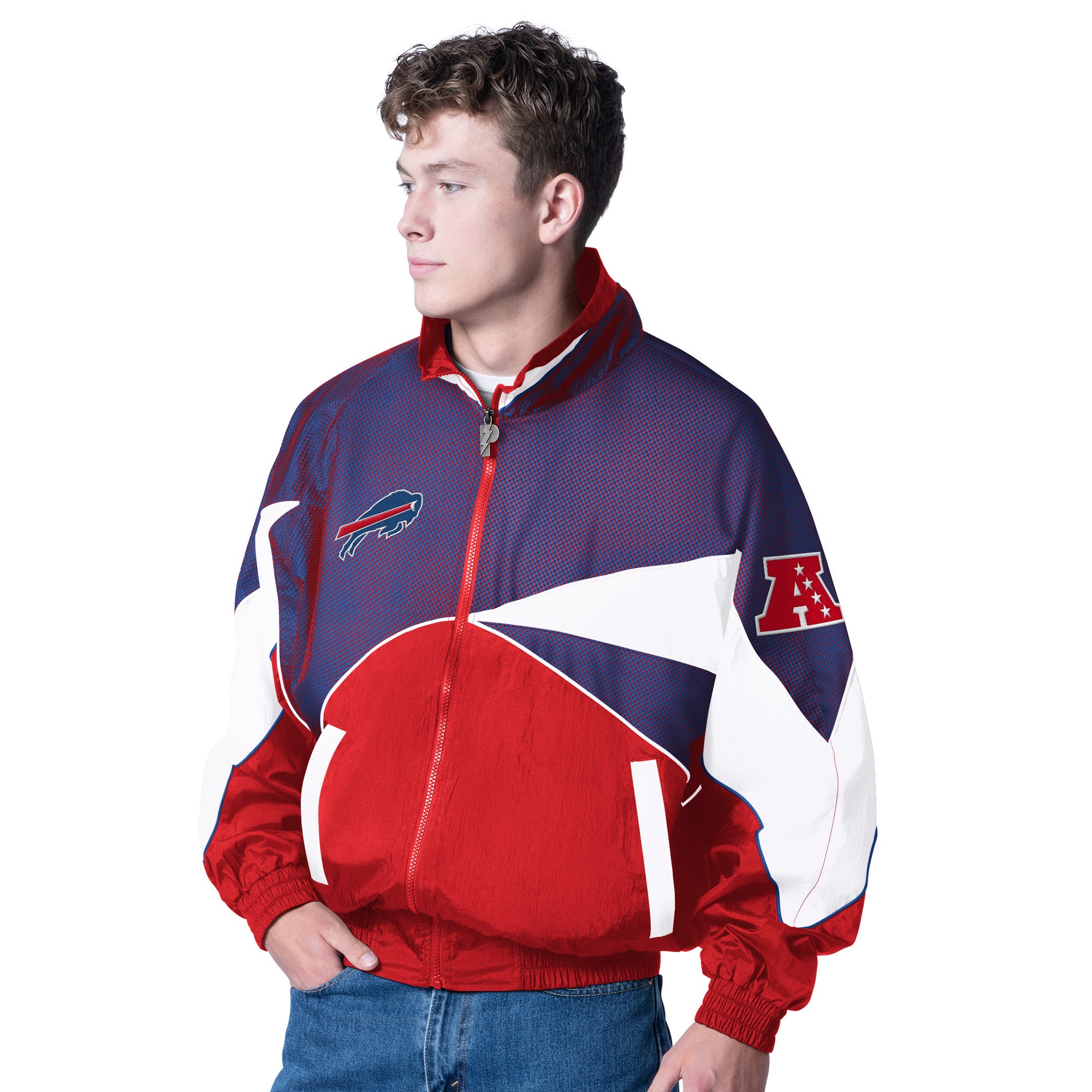 Pro Player Bills R/W/B Colorblocking Full Zip Wind | The BFLO Store