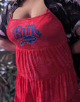 Women's Buffalo Bills With Logo Red Floral Sun Dress
