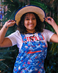 Final Sale - Buffalo Bills With Big Logo & Palm Tree Design Shortalls