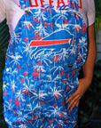 Final Sale - Buffalo Bills With Big Logo & Palm Tree Design Shortalls